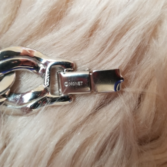 💕Monet Vintage Double Link Silver Tone Set💕 - Picture 4 of 8
